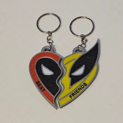 Deadpool and Wolverine Best Friends Keyrings
