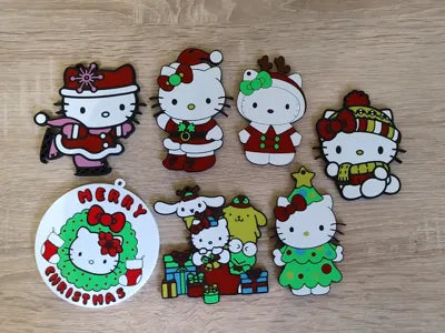 Hello Kitty - Christmas ornament keyring 7pcs