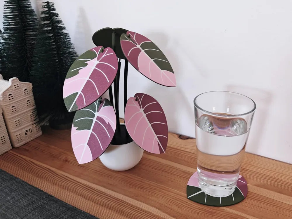 Jewel Alocasia coaster set