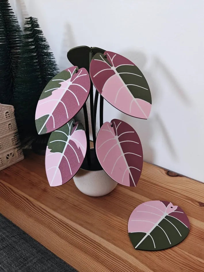 Jewel Alocasia coaster set