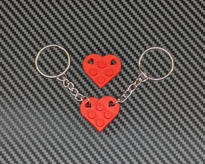 Lego heart keyring