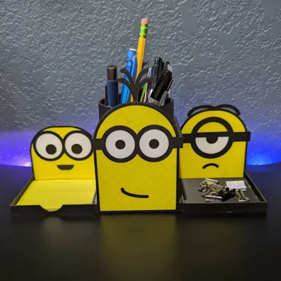 Minion Themed Pencil and Sticky Note Holder